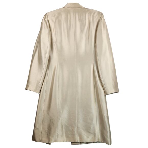 Ann Taylor 100% Cream Silk Sleeveless Vintage Dress & Coat Set  Women’s Size 6 - Picture 6 of 16